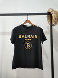 T Shirt Balmain Spring/Summer Cotton Gilding Letters Short-Sleeved T-shirt for Men and Women