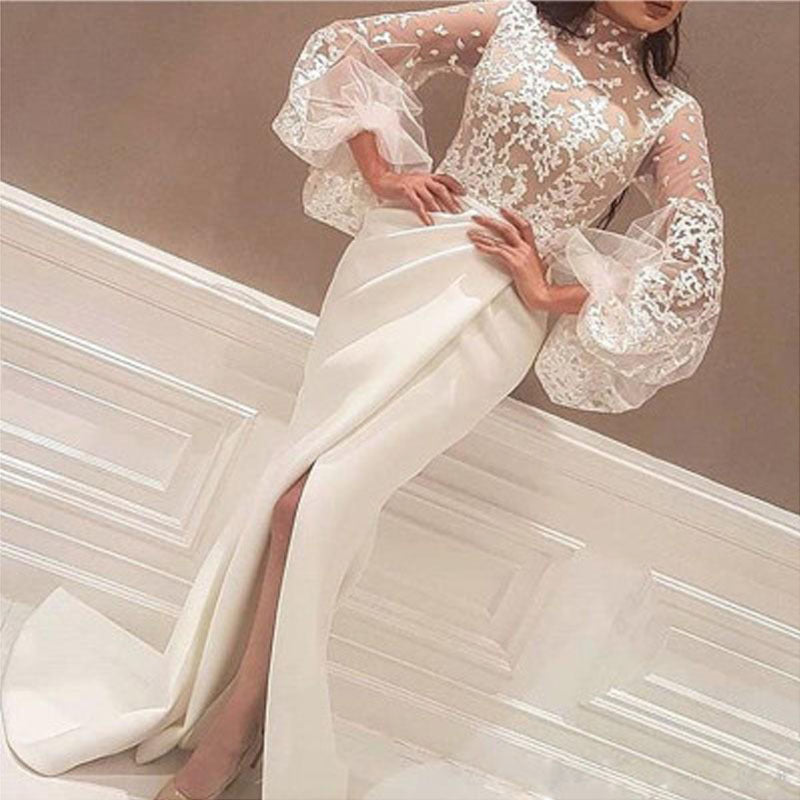 Formal Dresses & Gowns Autumn and Winter Dress Lace Split Formal Dress