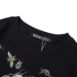 GVC T Shirt Insect Skull Pattern Pure Cotton Loose Short Sleeve T-shirt Men