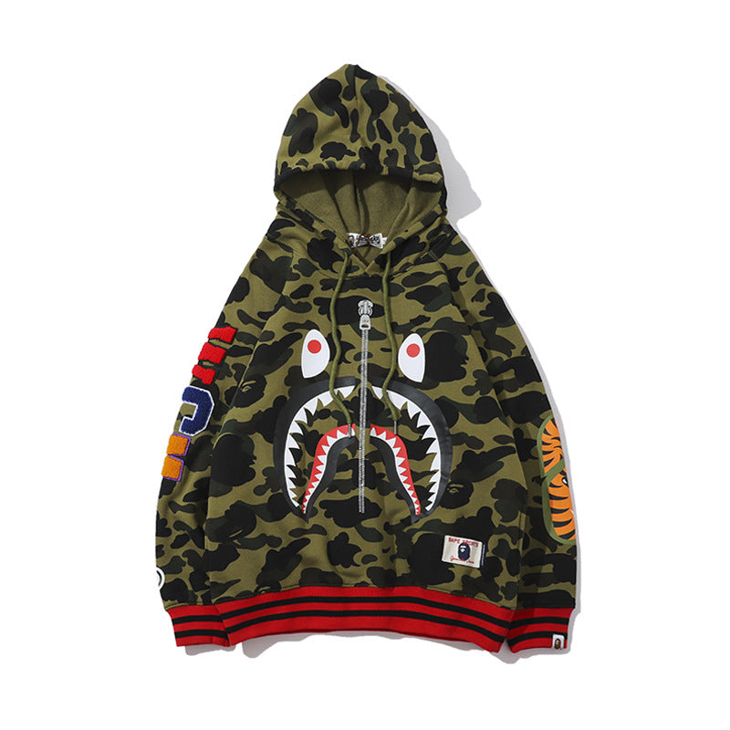 Bape Military Hoodie Exercise Camouflage Sweatshirt Men'S Coat