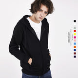 Black Zip Up Hoodie Pure Thickened Zipper Hooded Sweater Cardigans for Men and Women