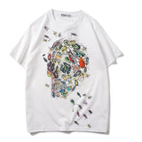 GVC T Shirt Insect Skull Pattern Pure Cotton Loose Short Sleeve T-shirt Men