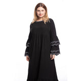 Muslim Women Stylish Kashibo Abaya Muslim Ladies Long Gown Islamic Clothing Jilbab Jalabiya Fashion Long Sleeve Embroidered Slim Dress