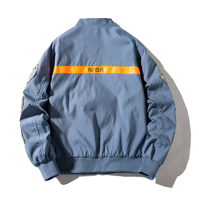 NASA Varsity Jacket Male Badge Embroidered Baseball Uniform Female Spring and Autumn