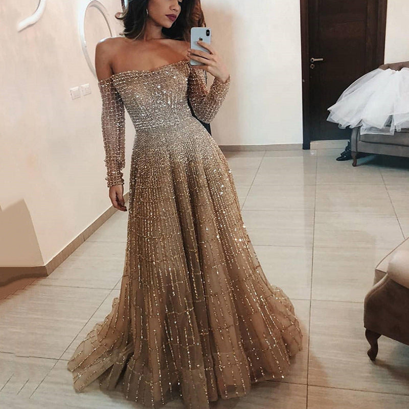 Lady Gaga Dress Long Sleeve Sequins Dress
