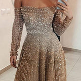 Lady Gaga Dress Long Sleeve Sequins Dress