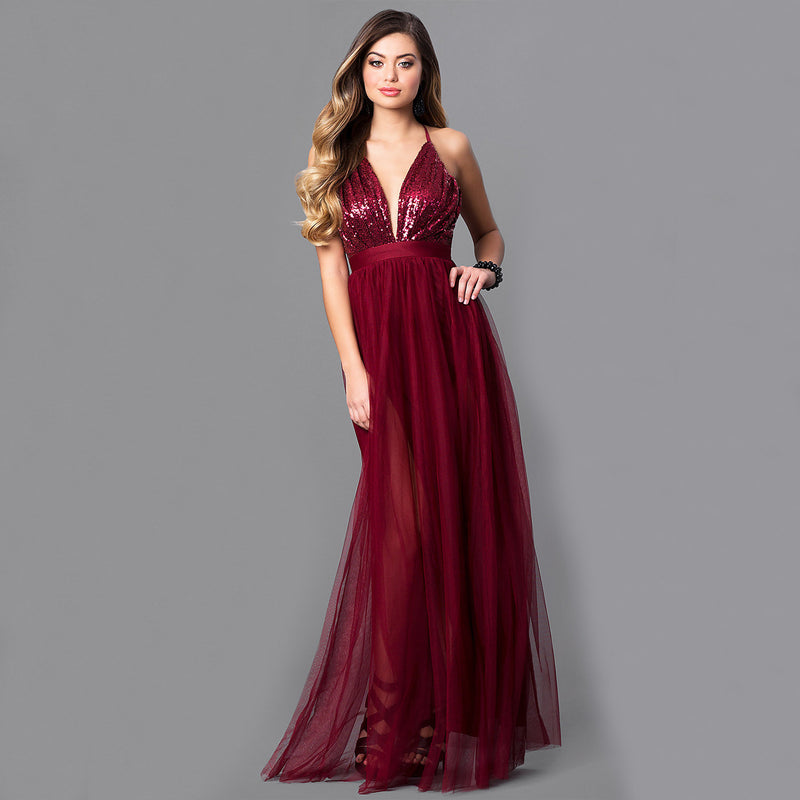 Formal Dresses & Gowns Women's Sexy Sequined Evening Dress
