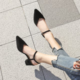 Nude Strappy Block Heels Women's Sandals
