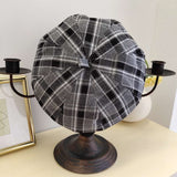 Check Beret Hat Plaid Hat for Children Spring and Summer