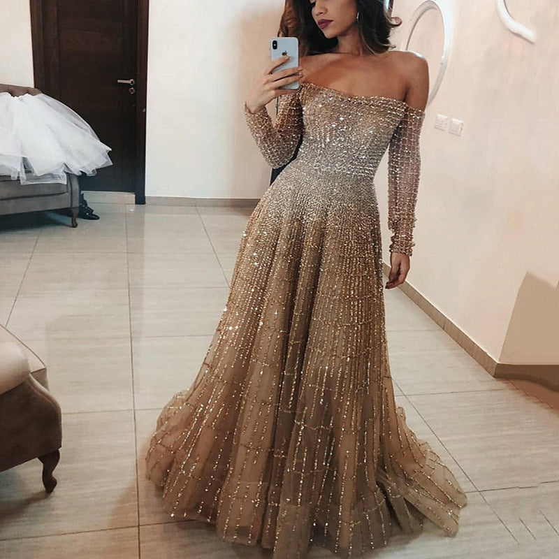 Lady Gaga Dress Long Sleeve Sequins Dress