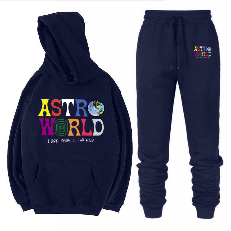 Travis Scott Astroworld Hoodie & Pant 2 Piece Set Printed Men and Women Fashion Casual Top