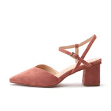 Nude Strappy Block Heels Women's Sandals