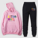 Travis Scott Astroworld Hoodie & Pant 2 Piece Set Printed Men and Women Fashion Casual Top