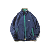 Varsity Jacket Vintage Spring Stand Collar Coat Campus Literary Style Two-Sided Wear Stitching Jacket Men