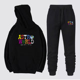 Travis Scott Astroworld Hoodie & Pant 2 Piece Set Printed Men and Women Fashion Casual Top