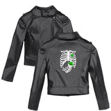 Graphic Leather Jacket Women the Second Season around the Irish Festival Street Trend Women's Leather Top