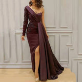 Wedding Guest Dress Dinner Party Catwalk Dress Long Host Split Plus Size Slim Fit Dress