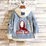 Comic Denim Jacket Men's and Women's Spring and Autumn Fashion Casual Denim Jacket