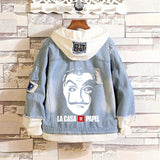 Comic Denim Jacket Men's and Women's Spring and Autumn Fashion Casual Denim Jacket