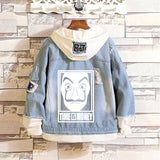 Comic Denim Jacket Men's and Women's Spring and Autumn Fashion Casual Denim Jacket