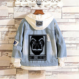 Comic Denim Jacket Men's and Women's Spring and Autumn Fashion Casual Denim Jacket