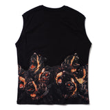 GVC Vest Roaring Dog Pattern Cotton Loose Vest