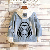 Comic Denim Jacket Men's and Women's Spring and Autumn Fashion Casual Denim Jacket