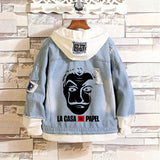 Comic Denim Jacket Men's and Women's Spring and Autumn Fashion Casual Denim Jacket