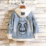 Comic Denim Jacket Men's and Women's Spring and Autumn Fashion Casual Denim Jacket