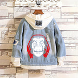 Comic Denim Jacket Men's and Women's Spring and Autumn Fashion Casual Denim Jacket