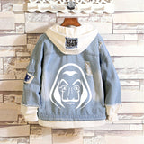 Comic Denim Jacket Men's and Women's Spring and Autumn Fashion Casual Denim Jacket