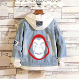 Comic Denim Jacket Men's and Women's Spring and Autumn Fashion Casual Denim Jacket