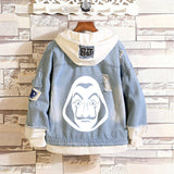 Comic Denim Jacket Men's and Women's Spring and Autumn Fashion Casual Denim Jacket