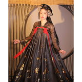 Chinese Traditional Dress Red Mop Chest-High Dress