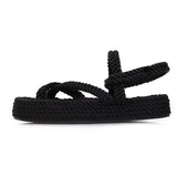 Flat Dress Sandals Summer Flat Platform Plus Size Toe Covering Casual Sandals