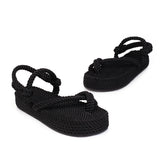 Flat Dress Sandals Summer Flat Platform Plus Size Toe Covering Casual Sandals