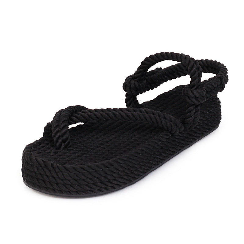 Flat Dress Sandals Summer Flat Platform Plus Size Toe Covering Casual Sandals