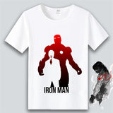Marvel T Shirt Anime Clothes Captain America Iron Man Short Sleeve T-shirt