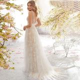 See through Wedding Dress Wedding Dress Sexy Sleeveless Lace Wedding Dress