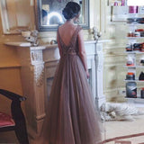 Women Lace Wedding Dress Sexy Backless Raglan Chiffon Dress Waist-Tight Formal Dress