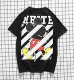 Cartoon Mickey Men and Women Short Sleeve Ow Donald Duck Loose Twill Couple Cotton Tshirt Owt t shirt