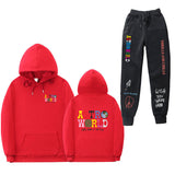 Travis Scott Astroworld Hoodie & Pant 2 Piece Set Hooded Sweater Set Men and Women Sports Suit Jacket
