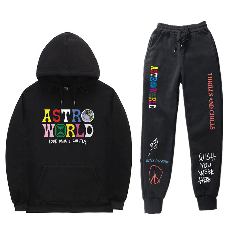 Travis Scott Astroworld Hoodie & Pant 2 Piece Set Hooded Sweater Set Set