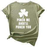 Saint Patrick's Day Closing Printed Letter T-shirt Casual Short Sleeve