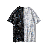 WGM Shirt Men's Casual Camouflage Patchwork round Neck T-shirt