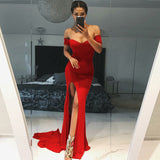 Burgundy Dresses For Wedding Dress Sexy Slim V-neck Dress