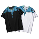 Marcelo Burlon T Shirt MB Jungle Blue Wings Seamless Printing Men and Women Same Style