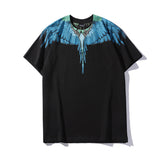 Marcelo Burlon T Shirt MB Jungle Blue Wings Seamless Printing Men and Women Same Style