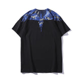 Marcelo Burlon T Shirt MB Blue Wings Men's and Women's Same Hip Hop Pure Cotton