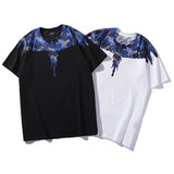 Marcelo Burlon T Shirt MB Blue Wings Men's and Women's Same Hip Hop Pure Cotton